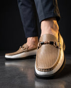 Pietro Men's Breathable Perforated Italian Leather Loafers