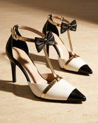 Anouk Women's Satin Bow T Strap Stiletto Heels