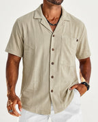 Cabot Men's Lightweight Linen Camp Collar Shirt