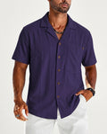 Cabot Men's Lightweight Linen Camp Collar Shirt