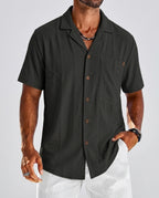 Cabot Men's Lightweight Linen Camp Collar Shirt