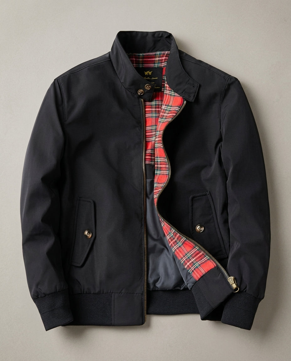 Quincy Men's Zip Up Plaid Lined Bomber Jacket
