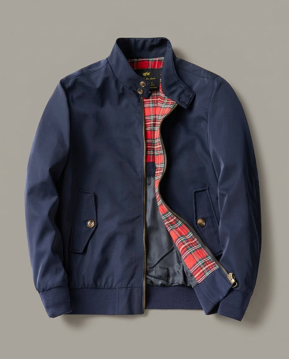 Quincy Men's Zip Up Plaid Lined Bomber Jacket