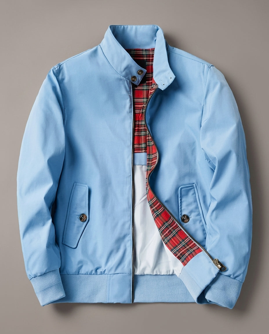 Quincy Men's Zip Up Plaid Lined Bomber Jacket