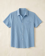 Newport Men's Breathable Linen Cotton Spread Collar Shirt