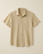 Newport Men's Breathable Linen Cotton Spread Collar Shirt