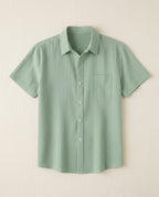 Newport Men's Breathable Linen Cotton Spread Collar Shirt