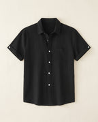 Newport Men's Breathable Linen Cotton Spread Collar Shirt