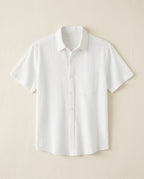 Newport Men's Breathable Linen Cotton Spread Collar Shirt