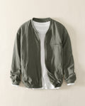 Romano Men's Breathable Linen Cotton Zip Up Jacket