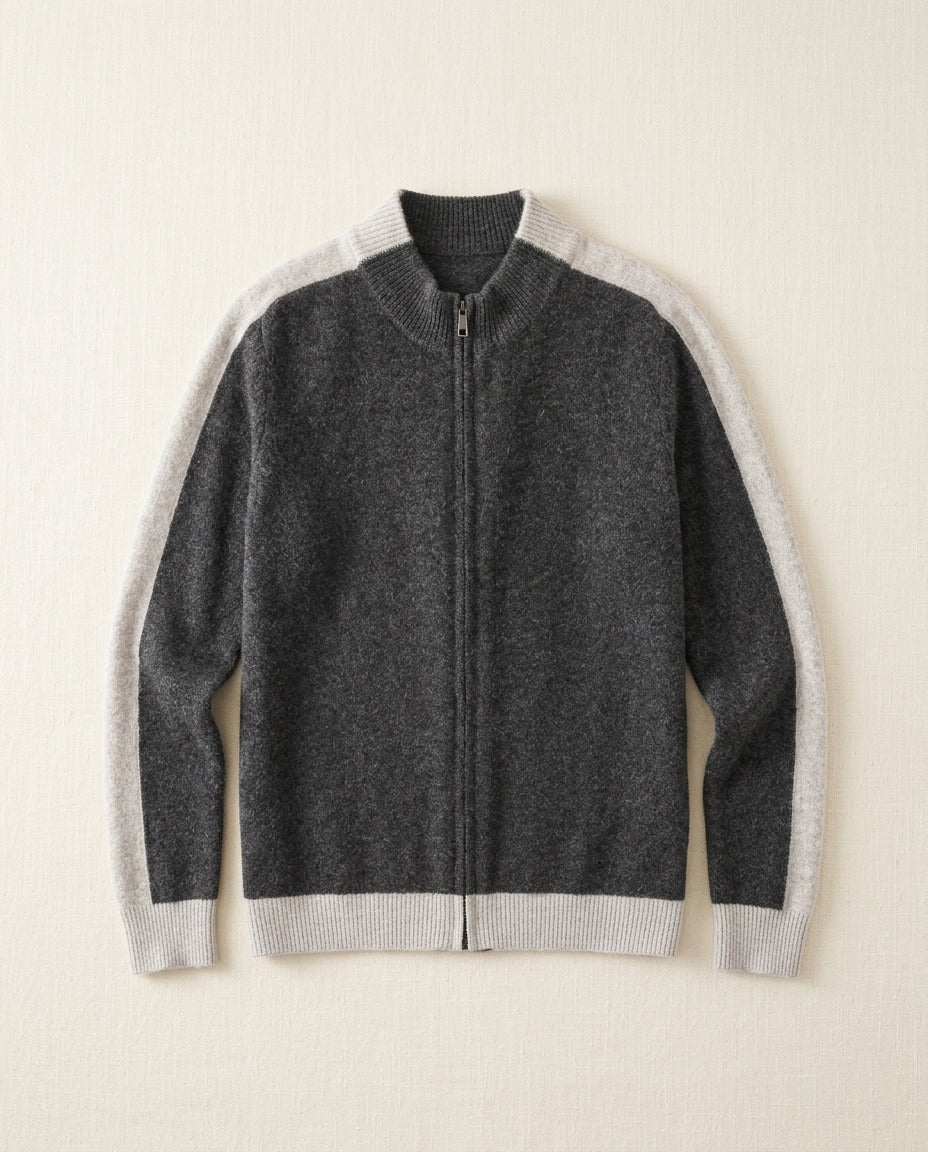 Savino Men's Lightweight Cashmere Zip Up Jacket