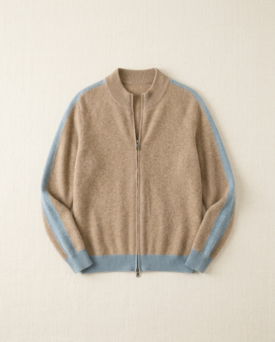 Savino Men's Lightweight Cashmere Zip Up Jacket