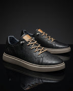 Tate Men's Cushioned Leather Low Top Sneakers