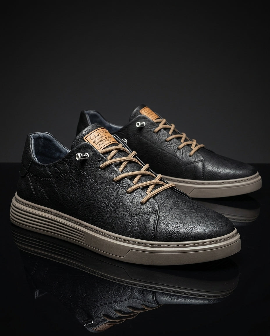 Tate Men's Cushioned Leather Low Top Sneakers