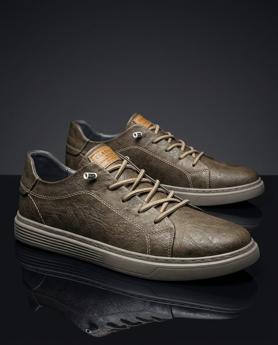 Tate Men's Cushioned Leather Low Top Sneakers