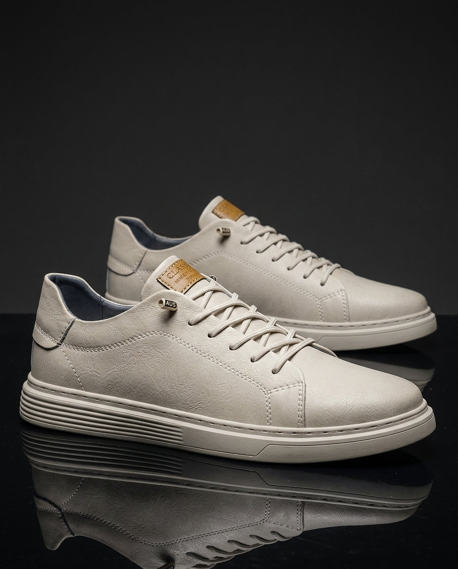 Tate Men's Cushioned Leather Low Top Sneakers
