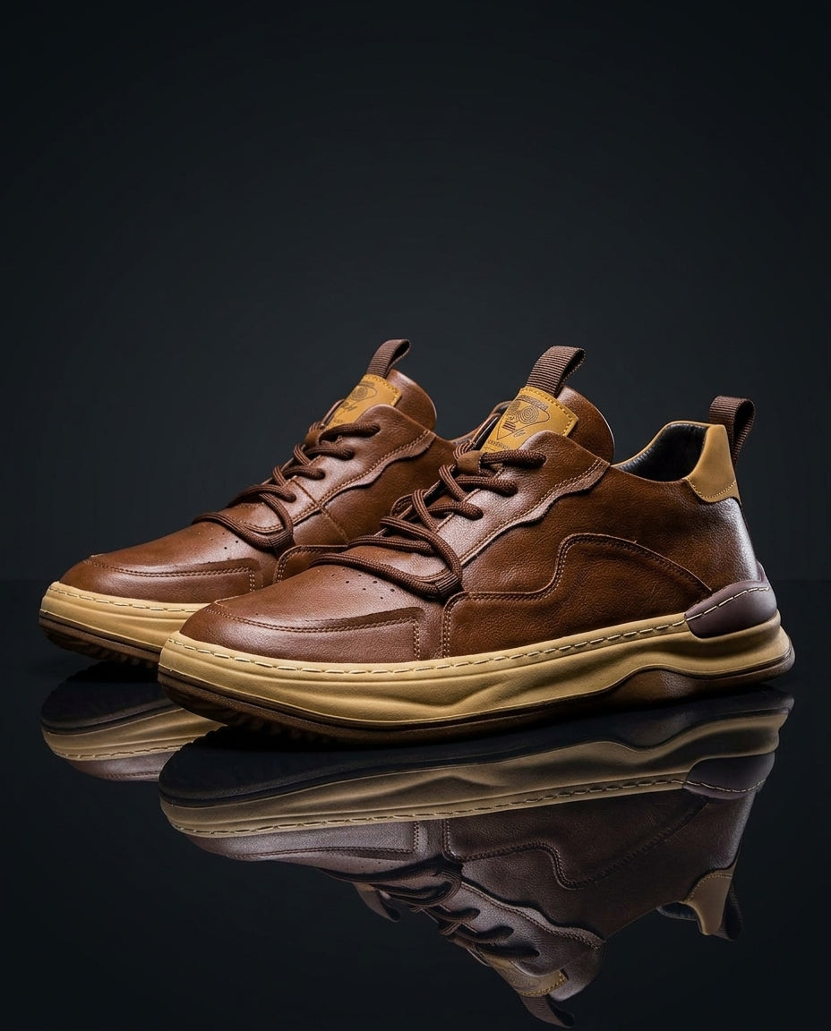 Knox Men's Arch Support Genuine Leather Sneakers