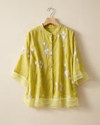 Aurelia Women's Cotton Linen Floral Blouse