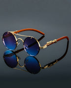 Dalton Men's Lightweight Polarized Round Retro Sunglasses