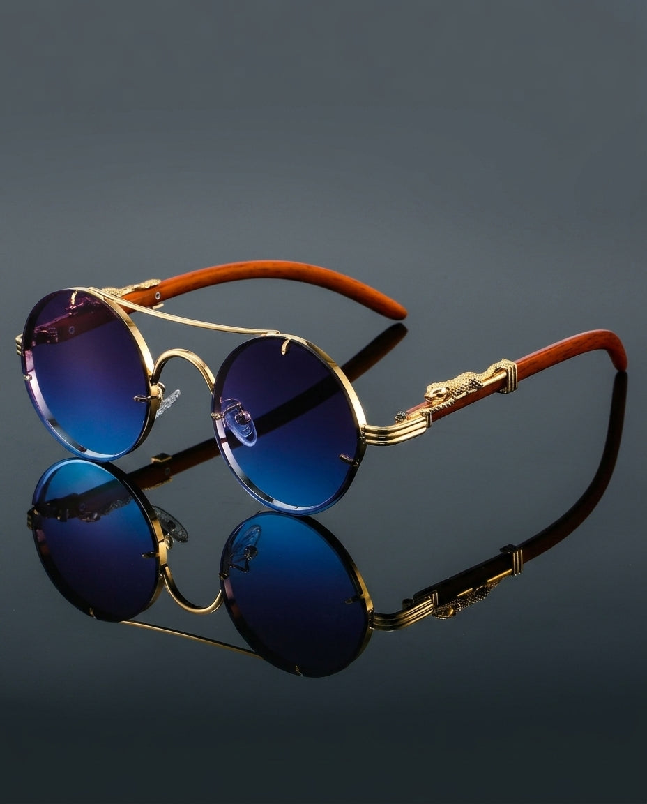 Dalton Men's Lightweight Polarized Round Retro Sunglasses
