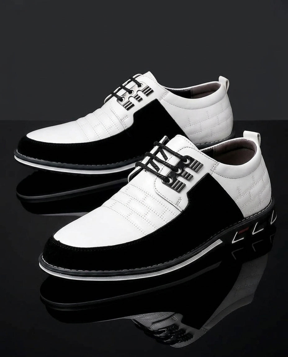 Spencer Men's Lightweight Leather Lace Up Dress Sneakers