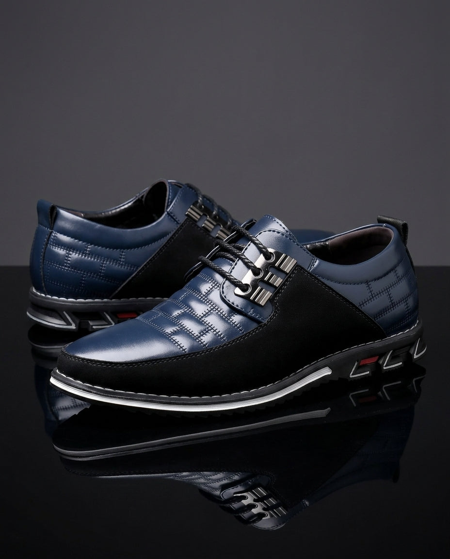 Spencer Men's Lightweight Leather Lace Up Dress Sneakers
