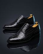 Vittorio Men's Orthopedic Croc Embossed Leather Oxford Dress Shoes