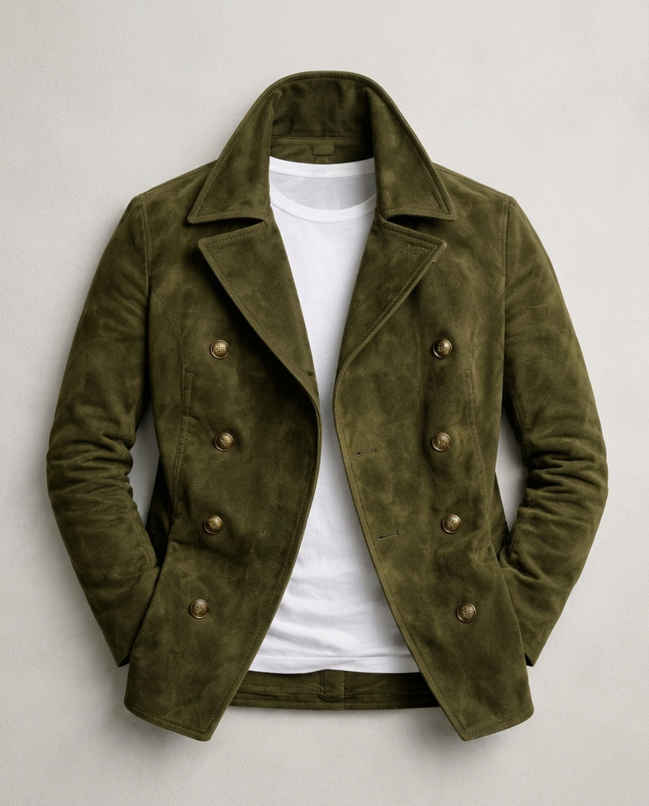 Whitman Men's Wool Double Breasted Pea Coat