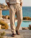 Tobias Men's Lightweight Linen Blend Drawstring Trousers