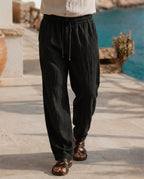Tobias Men's Lightweight Linen Blend Drawstring Trousers