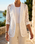 Mireille Women's Lightweight Lace Open Front Blazer