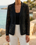 Mireille Women's Lightweight Lace Open Front Blazer