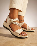 Yara Women's Cushioned Open Toe Strap Flat Sandals