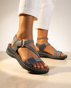 Yara Women's Cushioned Open Toe Strap Flat Sandals