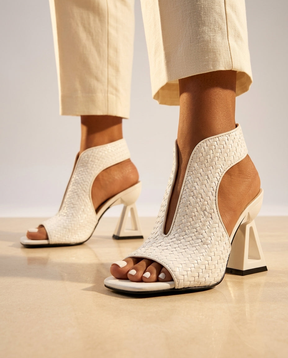Linnea Women's Woven Block Heel Slingback Sandals