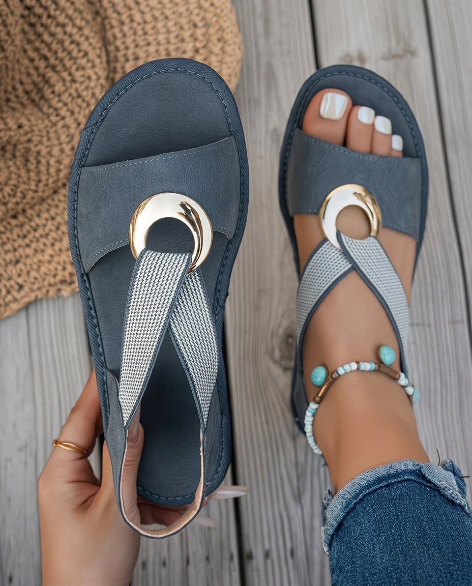 Freya Women's Lightweight Open Toe Slingback Flat Sandals