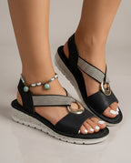 Freya Women's Lightweight Open Toe Slingback Flat Sandals