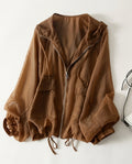 Nadia Women's Lightweight Hooded Zip Up Jacket