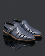 Boone Men's Croc Embossed Leather Fisherman Sandals