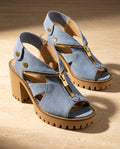 June Women's Cushioned Denim Block Heels