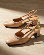 Edith Women's Cushioned Leather Slingbacks