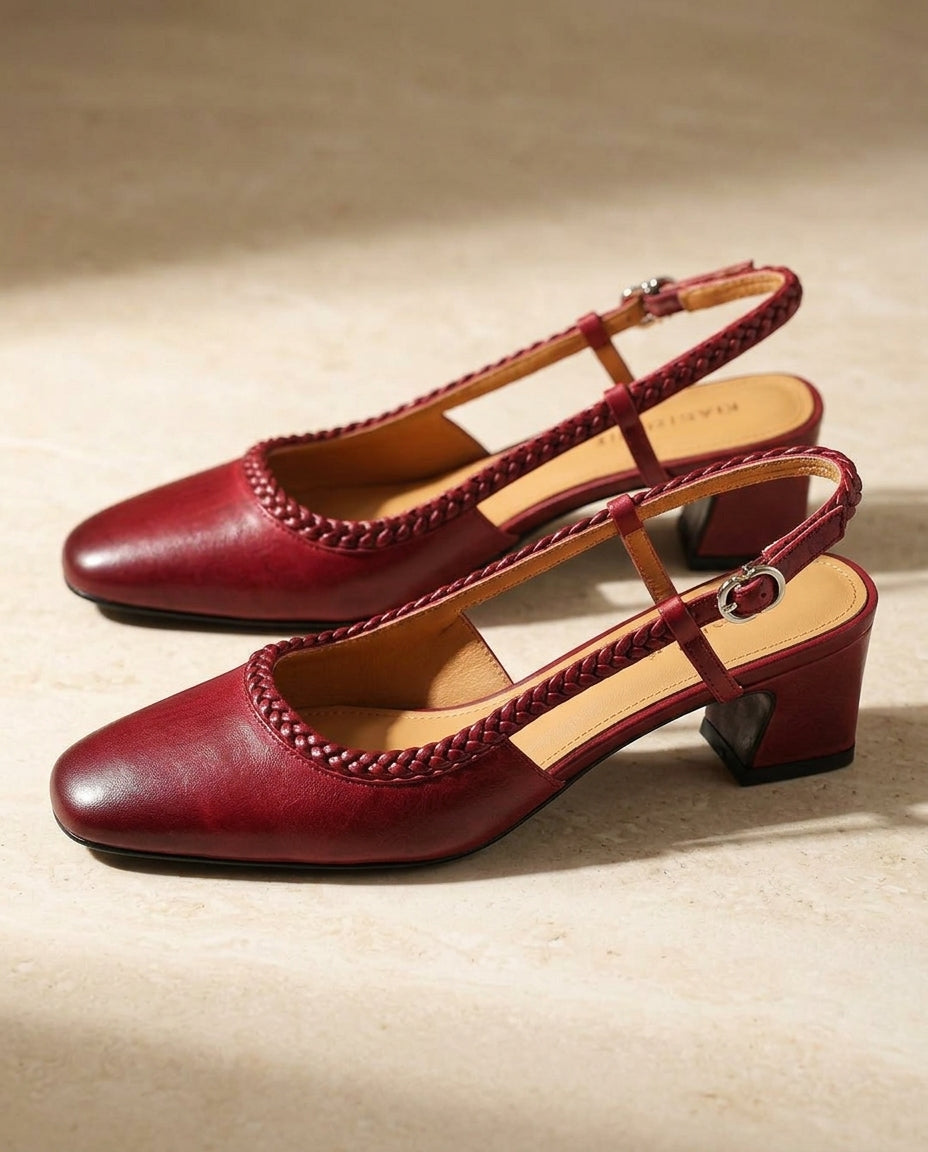Edith Women's Cushioned Leather Slingbacks