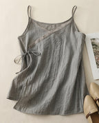Della Women's Breathable Lace Up Linen Cami