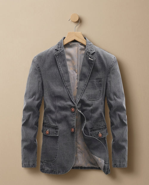 Cash Men's Double Breasted Denim Jacket