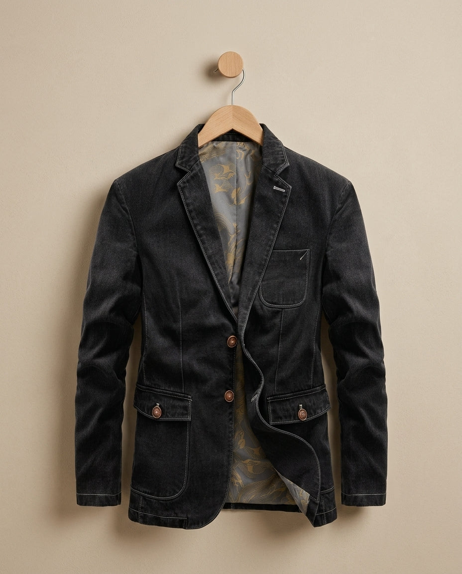 Cash Men's Double Breasted Denim Jacket
