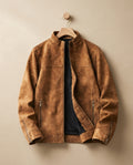 Royce Men's Suede Zip Stand Collar Jacket