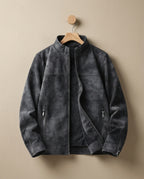 Royce Men's Suede Zip Stand Collar Jacket