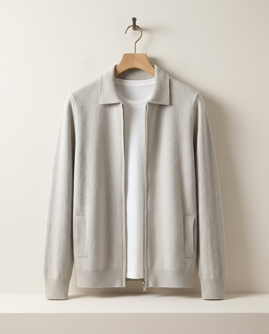 Errol Men's Cashmere Zip Cardigan
