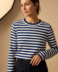 Brigitte Women's Striped Cotton Crew Neck Top