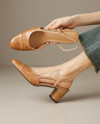 Nina Women's Cushioned Leather Block Heels